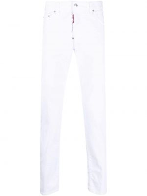 Blugi skinny slim fit Dsquared2 alb