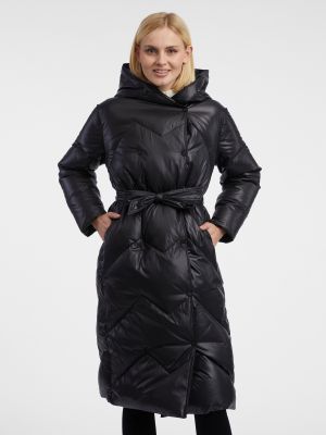 Пухено палто Orsay черно