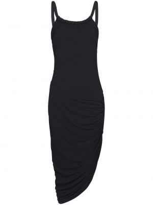 Asymetrické midi šaty Balmain černé