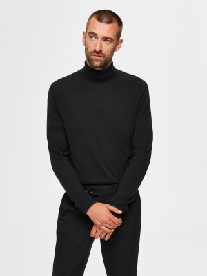 Džemperis ar augstu apkakli Selected Homme melns