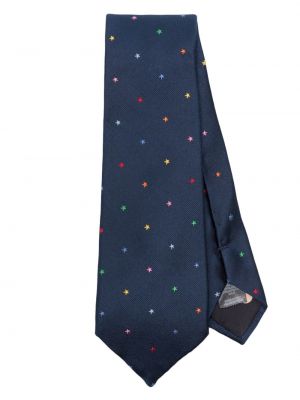 Със звездички копринена вратовръзка Paul Smith синьо