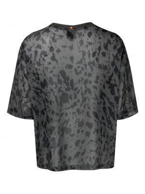 Raštuotas marškinėliai leopardinis Boss žalia