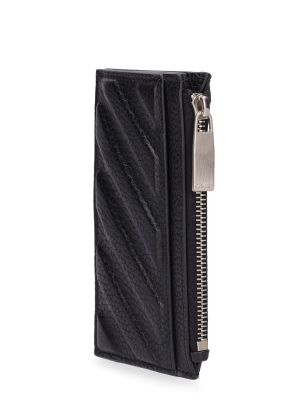 Usnjena denarnica Off-white črna