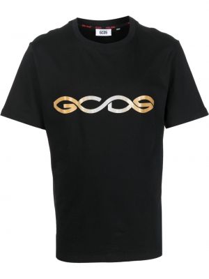 Raštuotas medvilninis marškinėliai Gcds juoda
