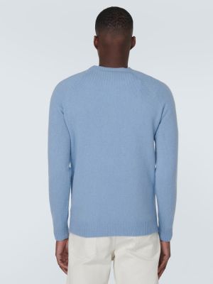 Vilnonis megztinis Sunspel mėlyna