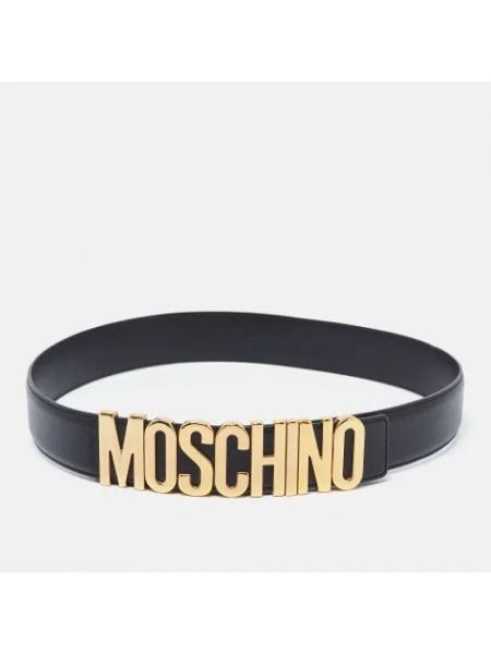 Cinturón de cuero Moschino Pre-owned negro