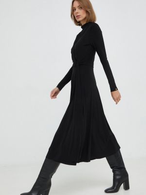Midi šaty z polyesteru Nissa - černá