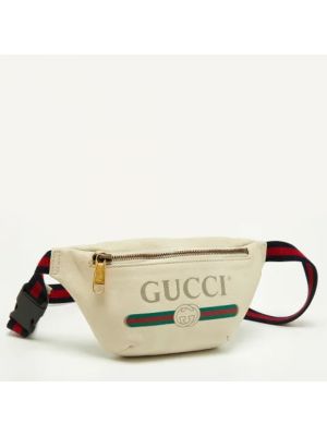 Cinturón de cuero Gucci Vintage blanco