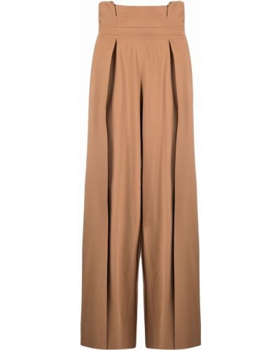 Pantalones de cintura alta Federica Tosi marrón