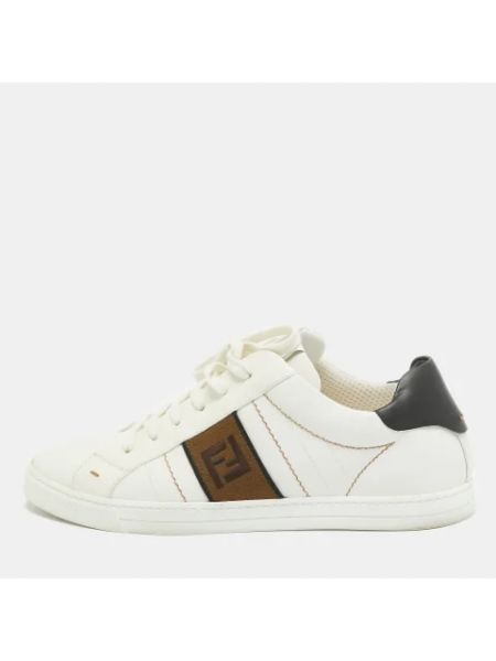 Sneakersy skórzane retro Fendi Vintage białe