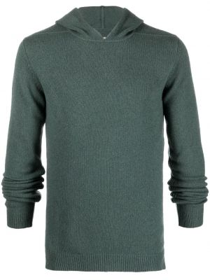 Sweter z kapturem Rick Owens zielony