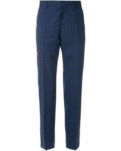 Kostkované rovné kalhoty Boss modré