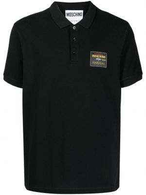 Pamučna polo majica Moschino crna