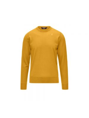 Sweter z okrągłym dekoltem K-way żółty