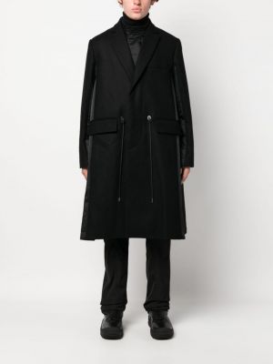 Vlněný kabát Sacai černý