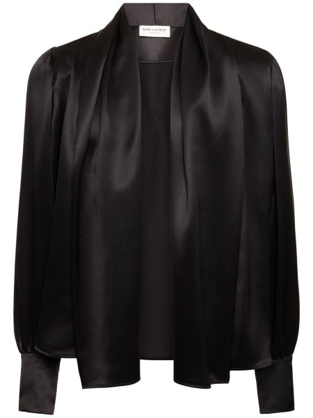 Camisa de seda Saint Laurent negro