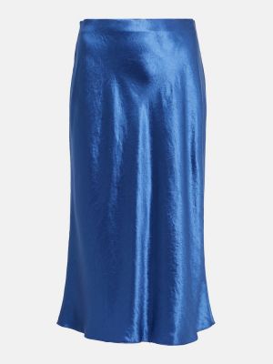 Saténové midi sukně Vince modré