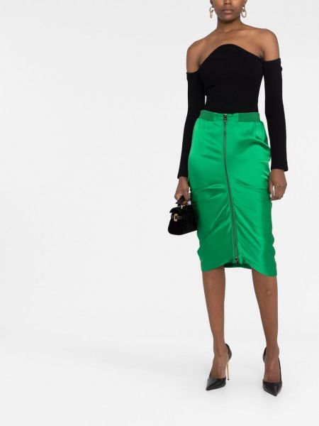 Drapiruotas pieštuko formos sijonas su užtrauktuku Tom Ford žalia