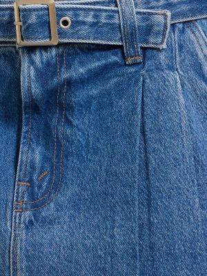 Plisēti džinsa svārki Mother zils