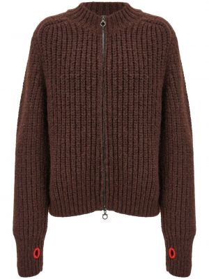 Sweat zippé en tricot Ferragamo marron