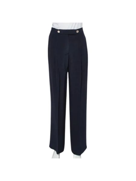 Jedwabne spodnie Valentino Vintage niebieskie