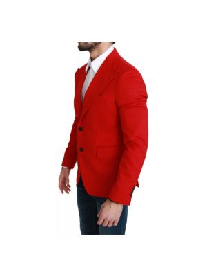 Blazer slim fit con estampado de cachemira Dolce & Gabbana rojo