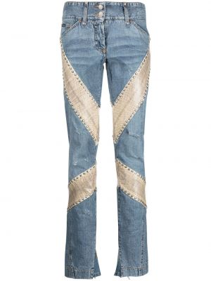 Jeansy skinny slim fit w wężowy wzór Dolce & Gabbana Pre-owned