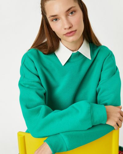 Oversized φούτερ με λαιμόκοψη Koton πράσινο