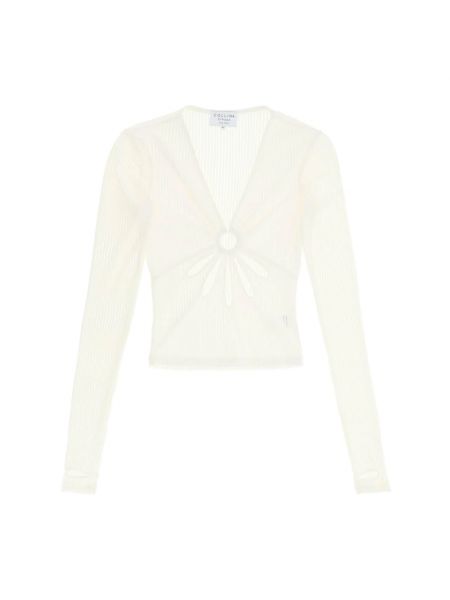Biały sweter z dżerseju Collina Strada