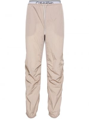 Spodnie żakardowe Calvin Klein beżowe