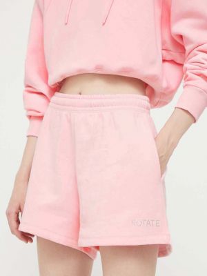 Панталон с висока талия с апликация Rotate розово