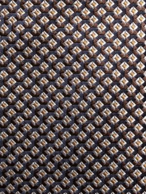 Cravate en soie à imprimé à motif géométrique Canali marron