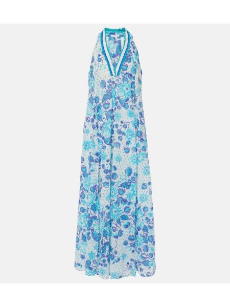 Pamučna midi haljina Poupette St Barth plava