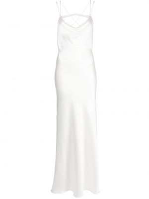 Вечерна рокля с кристали Nuè бяло