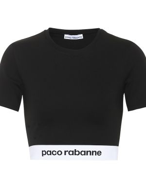 Džerzej crop top Paco Rabanne čierna