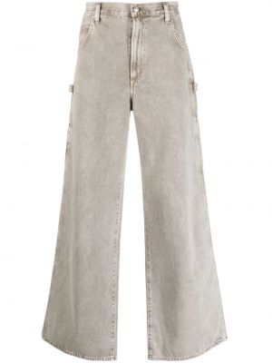 Voľné bavlnené džínsy Agolde sivá