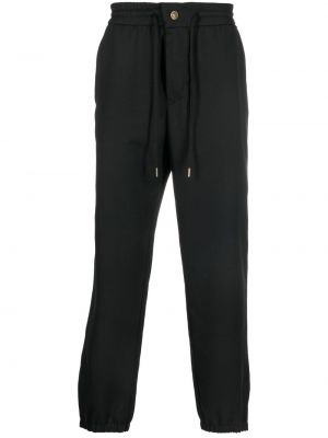 Памучни спортни панталони Versace Jeans Couture черно