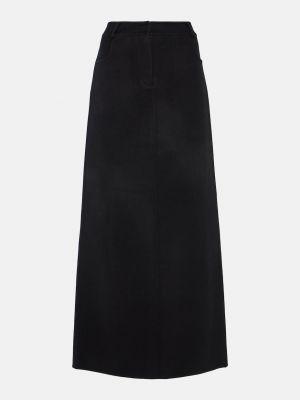 Шерстяная длинная юбка The Frankie Shop черная