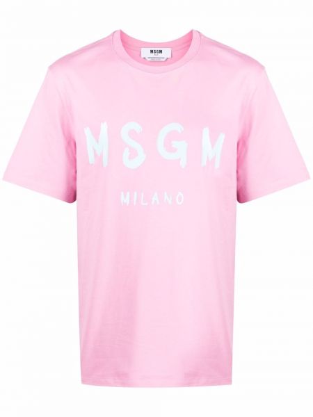 Camiseta de cuello redondo Msgm rosa