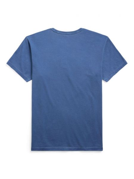 Bavlněné tričko s potiskem Ralph Lauren Rrl modré