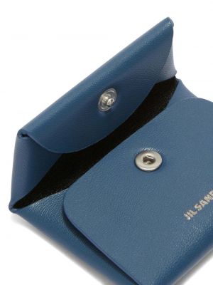 Kožená peněženka Jil Sander modrá