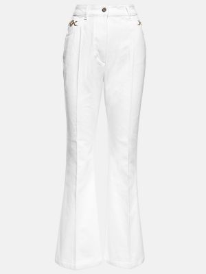 Jeans bootcut taille haute à imprimé large Patou blanc