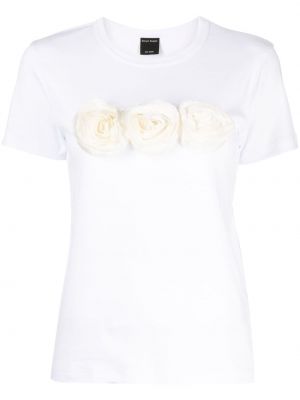 Květinové bavlněné tričko Meryll Rogge bílé