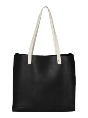 Кожаная сумка шоппер Vero Moda черная