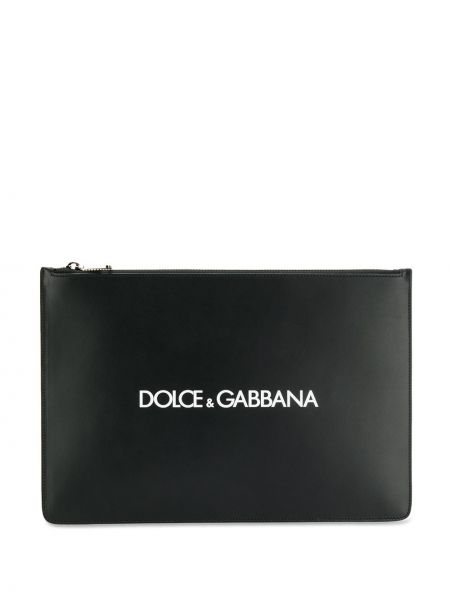 Bolso clutch con estampado Dolce & Gabbana negro