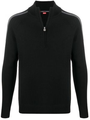 Πλεκτός ριγέ πουλόβερ Perfect Moment μαύρο