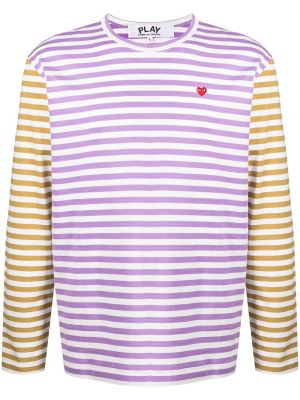 Langærmet t-shirt Comme Des Garçons Play lilla