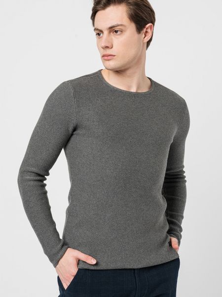 Хлопковый свитер Blend серый