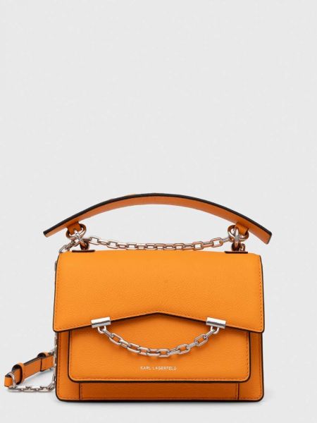 Pomarańczowa torba na ramię skórzana Karl Lagerfeld