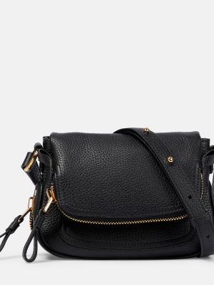 Kožená kožená kabelka Tom Ford čierna